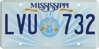 MS license plate LVU732