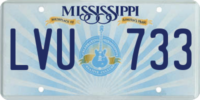 MS license plate LVU733