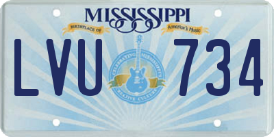 MS license plate LVU734