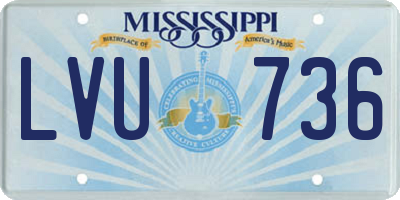 MS license plate LVU736