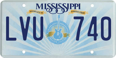 MS license plate LVU740