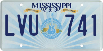 MS license plate LVU741