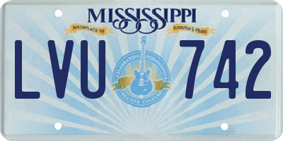 MS license plate LVU742