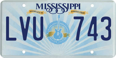 MS license plate LVU743