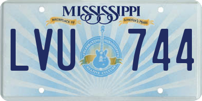MS license plate LVU744