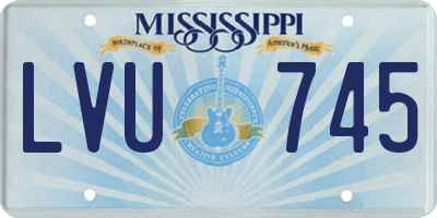 MS license plate LVU745