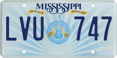 MS license plate LVU747