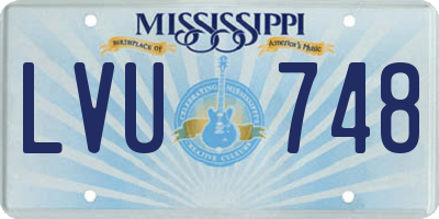 MS license plate LVU748