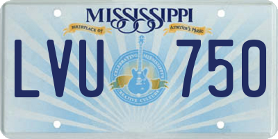 MS license plate LVU750