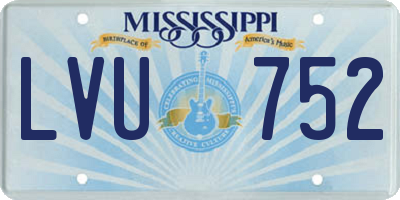 MS license plate LVU752