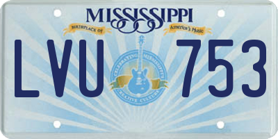 MS license plate LVU753
