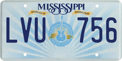 MS license plate LVU756