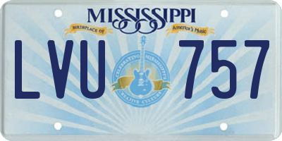 MS license plate LVU757