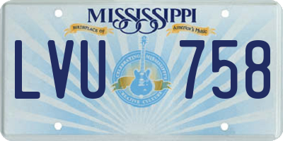 MS license plate LVU758