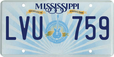 MS license plate LVU759