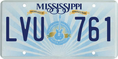 MS license plate LVU761