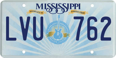 MS license plate LVU762