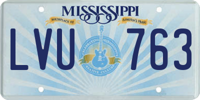 MS license plate LVU763
