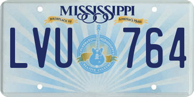 MS license plate LVU764