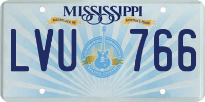 MS license plate LVU766