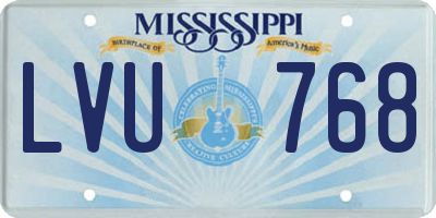 MS license plate LVU768