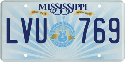 MS license plate LVU769