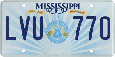 MS license plate LVU770