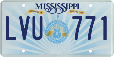 MS license plate LVU771