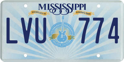MS license plate LVU774
