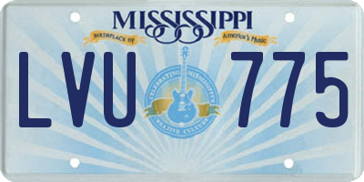 MS license plate LVU775