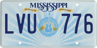 MS license plate LVU776