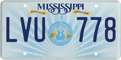 MS license plate LVU778