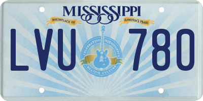 MS license plate LVU780