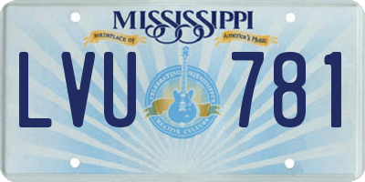 MS license plate LVU781