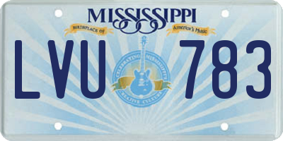 MS license plate LVU783