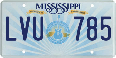 MS license plate LVU785