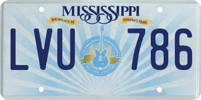 MS license plate LVU786