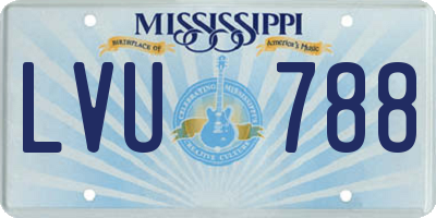 MS license plate LVU788