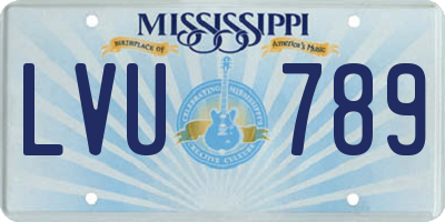MS license plate LVU789