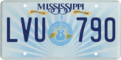 MS license plate LVU790