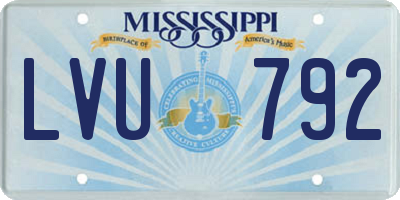 MS license plate LVU792