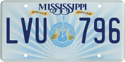 MS license plate LVU796