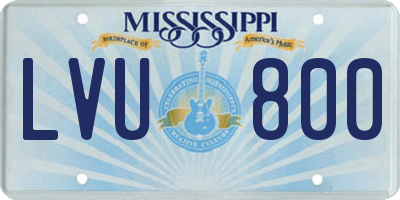 MS license plate LVU800