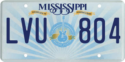 MS license plate LVU804