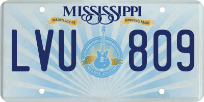 MS license plate LVU809