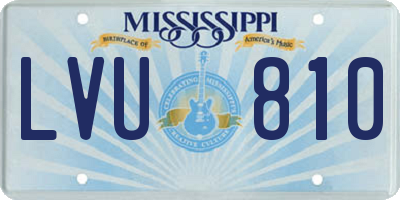 MS license plate LVU810