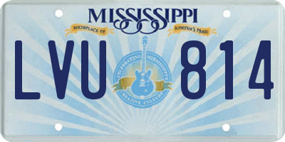 MS license plate LVU814