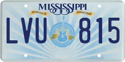 MS license plate LVU815