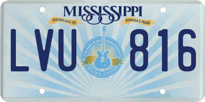 MS license plate LVU816