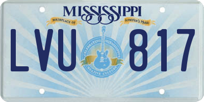 MS license plate LVU817
